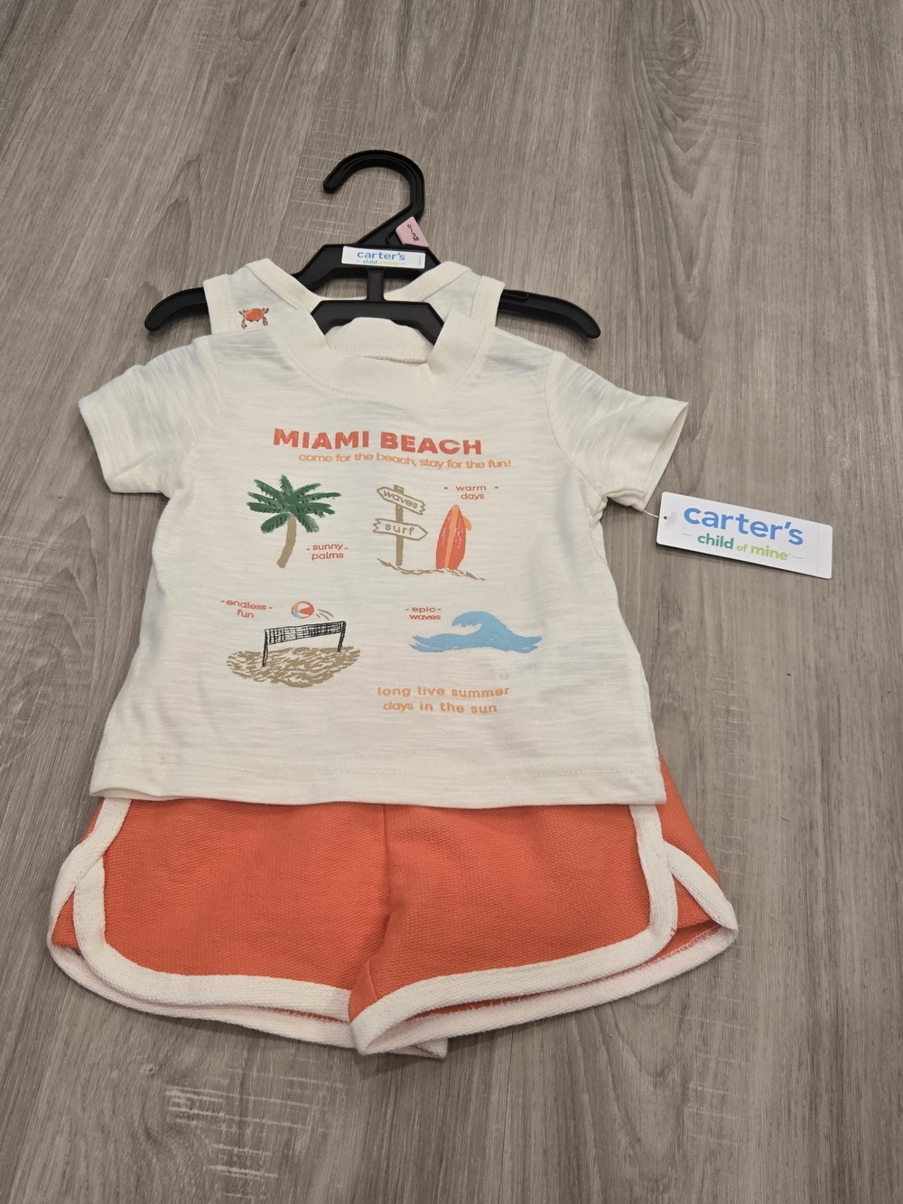 ☀️ Carter's Baby Boy 3-Piece Miami Beach Set NWT Multi Sizes 0-3M, 18M & 24M ☀️ - Picture 3 of 15